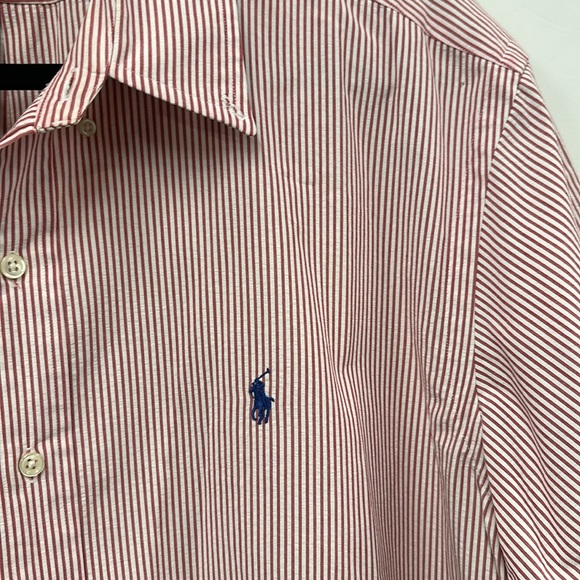 Ralph Lauren red and white stripe short sleeve button down shirt XXL - Picture 3 of 5